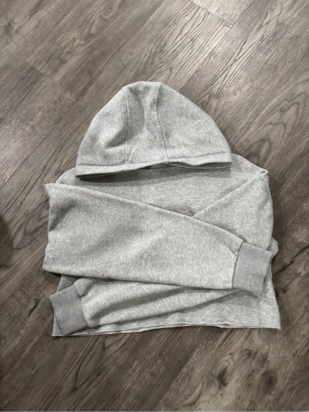 LazyPants Women’s Cropped Gray Hooded Sweater